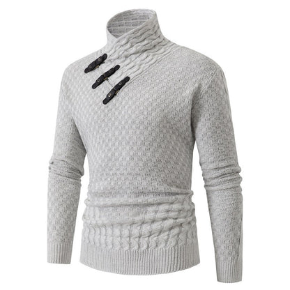 Herren Winterpullover Halber Rollkragen Langarm Gestrickt – Woll-Mischung