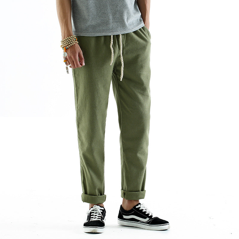 Herren-Hose Im Leinenstil, Lockere Passform, Gerader Schnitt