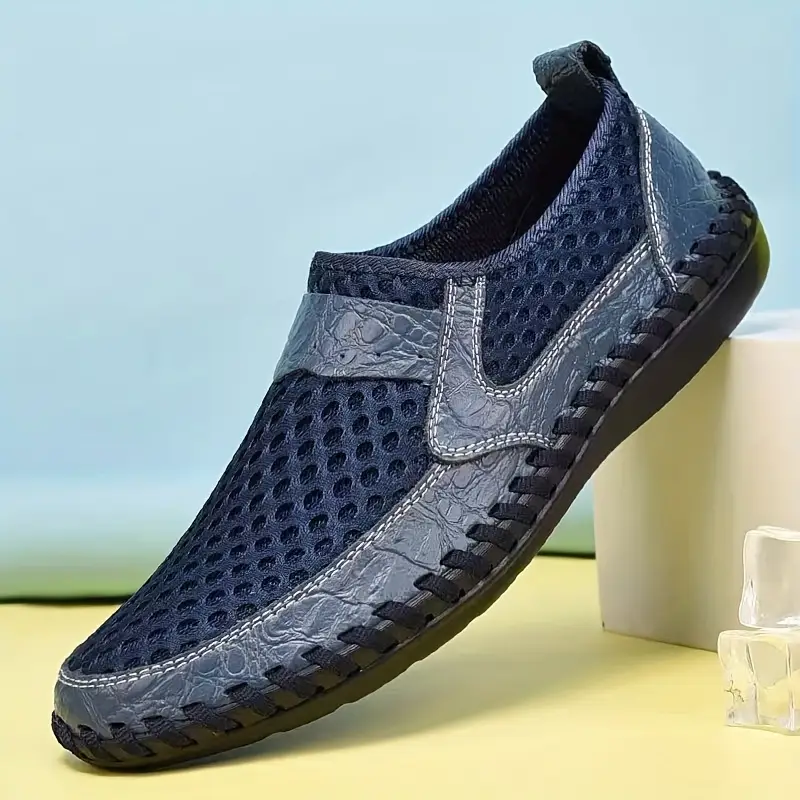 Herren-Slipper Mit Mesh-Obermaterial, Weiter Passform, Rutschfester, Gepolsterter Sohle