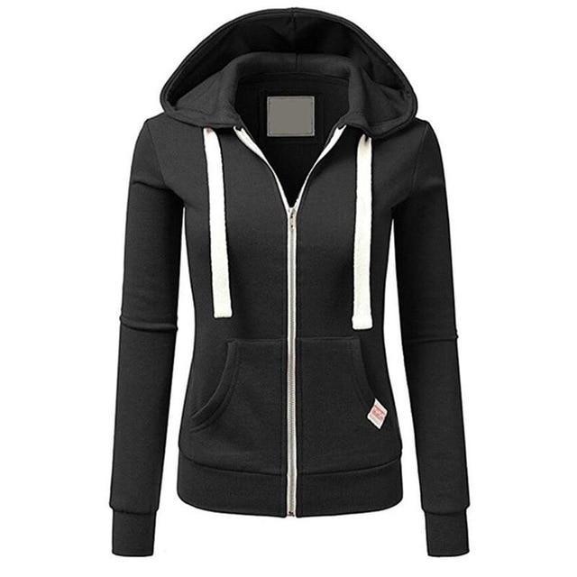 Damen Winter Pullover Hoodie mit langen Ärmeln und verstellbarer Kapuze