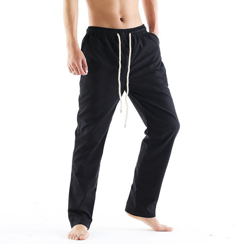 Herren-Hose Im Leinenstil, Lockere Passform, Gerader Schnitt