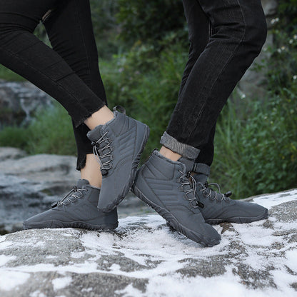 Men's winter boots for slipping on outdoors with non-slip rubber sole