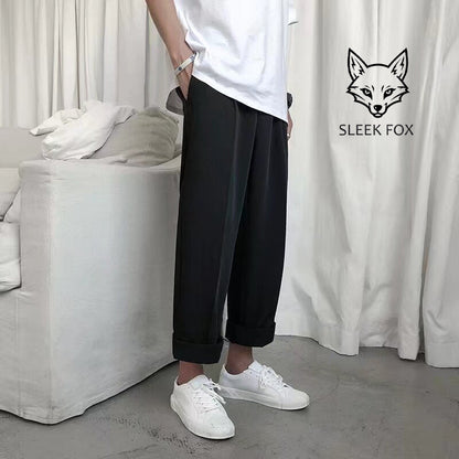 Men's Suit Pants for Autumn, Straight Cut, with Micro-Elastic