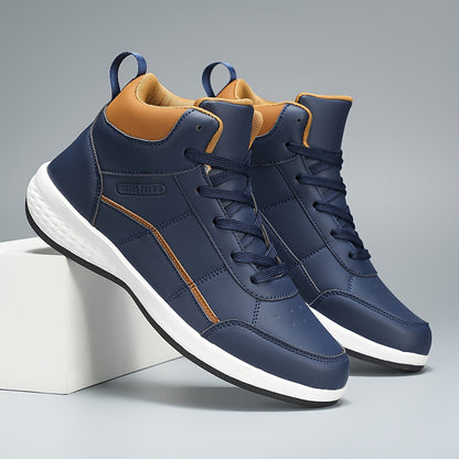 Men's all-season outdoor shoes with high shaft and lacing, non-slip sole