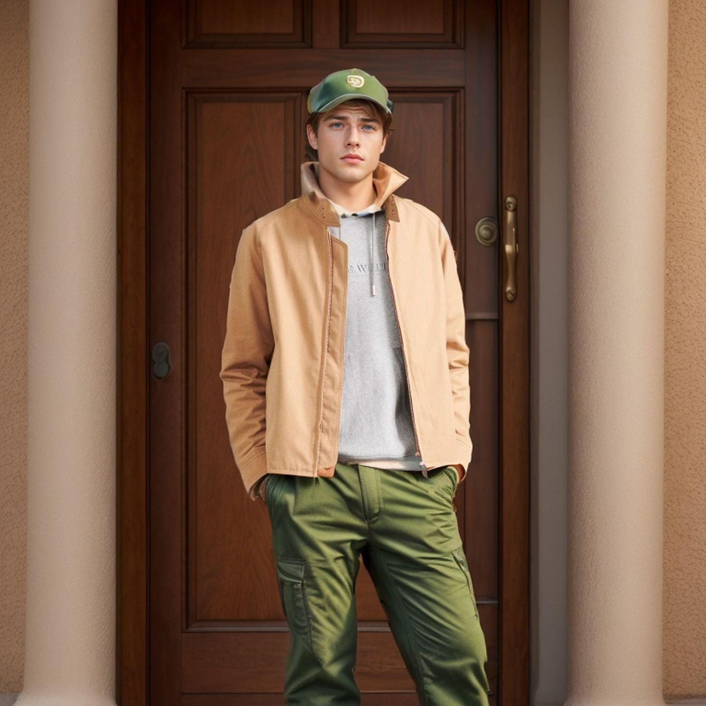 Men's Spring Jacket Mid-Length With Loose Fit And Long Sleeves