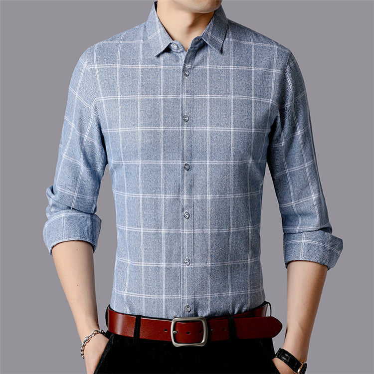 Herren Langarmhemd mit Knopfleiste – Normale Passform Leichtes Design