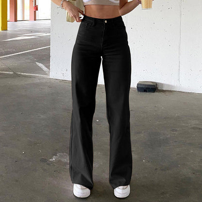Women's High-Waisted Slim Flare Jeans in Denim Mix Design