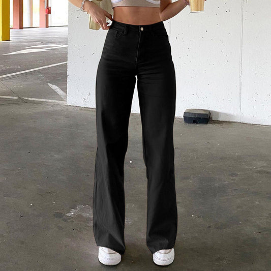 Damen Hochtaillen-Slim-Schlagjeans im Jeans-Mix-Design