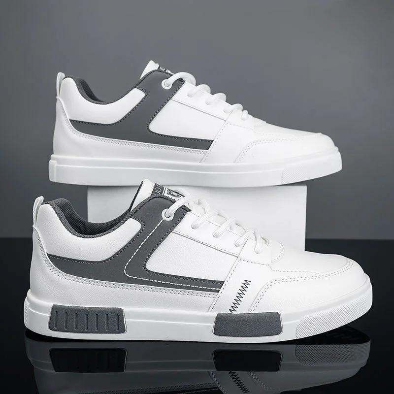Men's Sneakers with Two-Tone Inserts and Elevated Sole