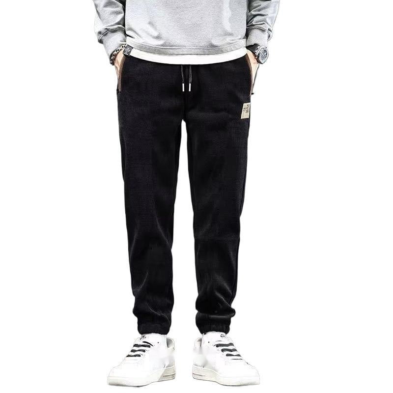 Herren-Cordhose Im Geraden Stil, Lockere Passform, Mittelhoher Bund
