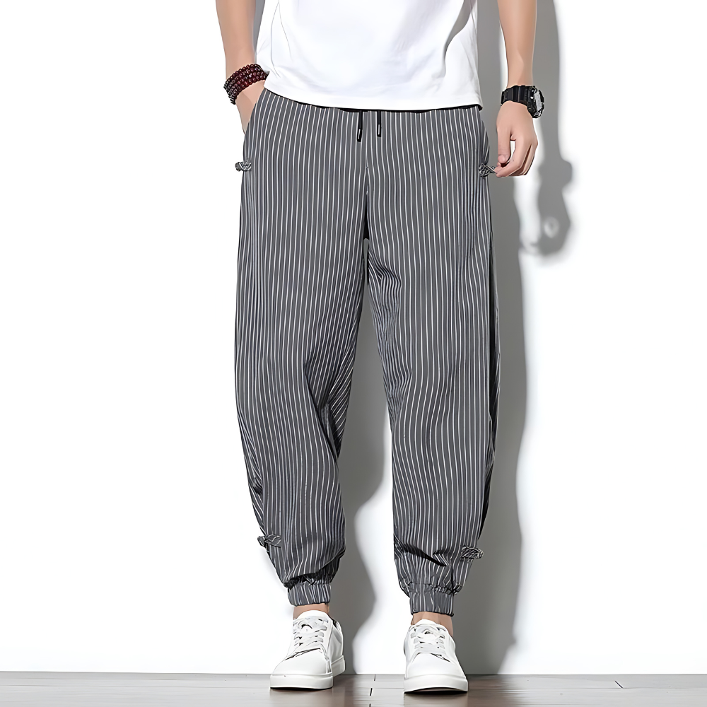 Herren Chinohose mit Geradem Bein – Kordelzug Lockerer Schnitt