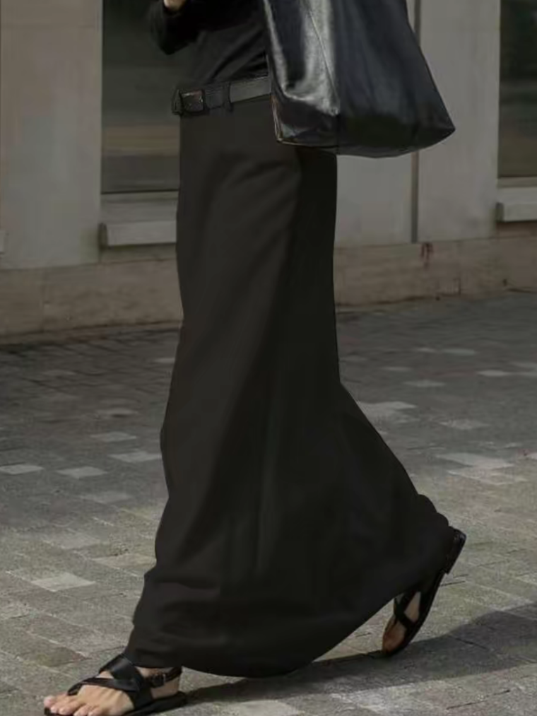 Damen Maxirock In H-Linie Mit Stretchstoff