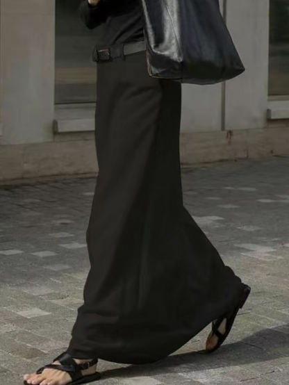 Damen Maxirock In H-Linie Mit Stretchstoff