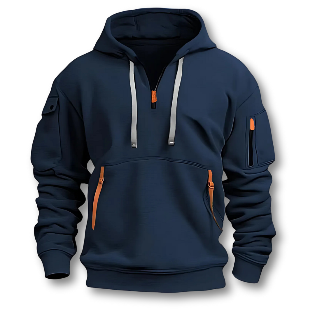 Herren Hoodie mit verstellbarem Kordelzug und Kängurutasche
