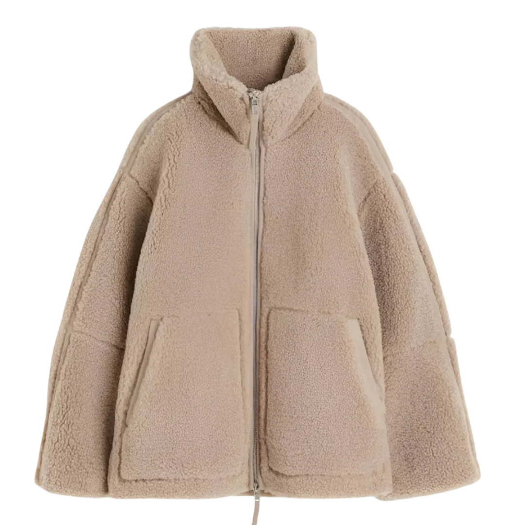 Damen Winterjacke mit Kapuze, Reißverschluss und Fronttaschen