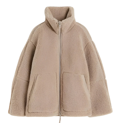 Damen Winterjacke mit Kapuze, Reißverschluss und Fronttaschen