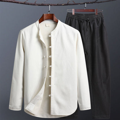 Herren-Lounge-Set mit Stehkragen und Kordelzug-Taille