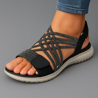 Damen-Sommersandalen Mit Verstellbarem Riemen, Runder Zehenpartie Und Rutschfester Sohle