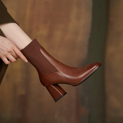 Damen Stiefelette Knöchelhoch Niedriger Absatz Einfarbiges Design