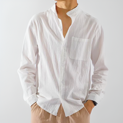 Herren-Sommerhemd mit Knopfleiste, lockerer Passform und leichtem Design