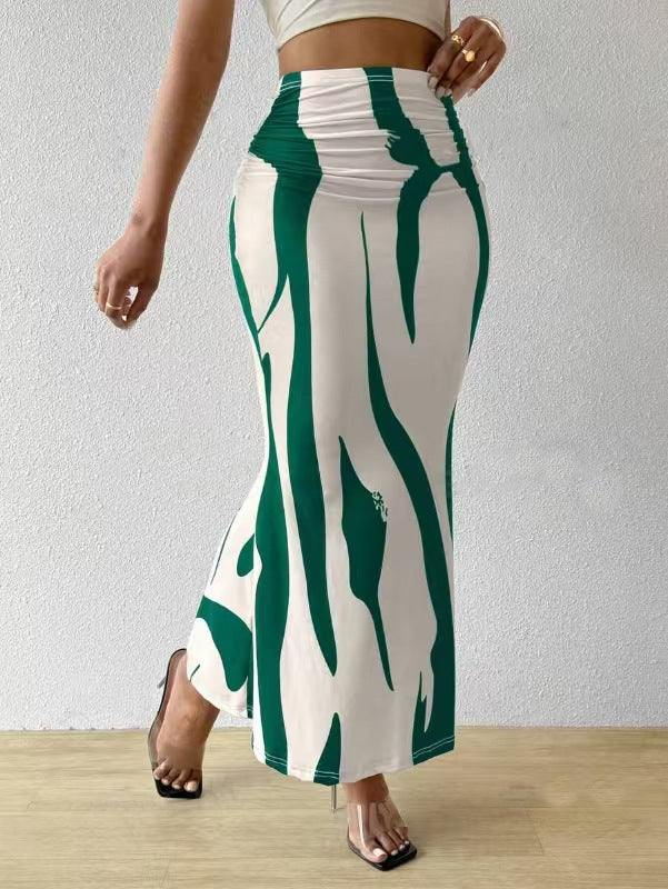 Damen-Rock Mit Zebramuster, Mittellang, Figurbetont – Slim Fit