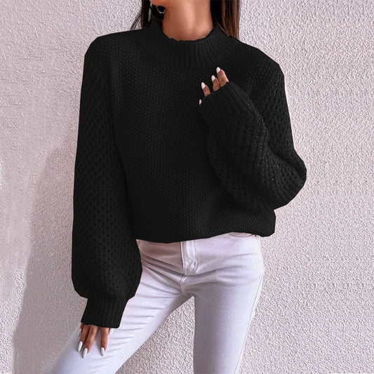 Damen Pullover für den Herbst mit geometrischem Muster und langen Ärmeln
