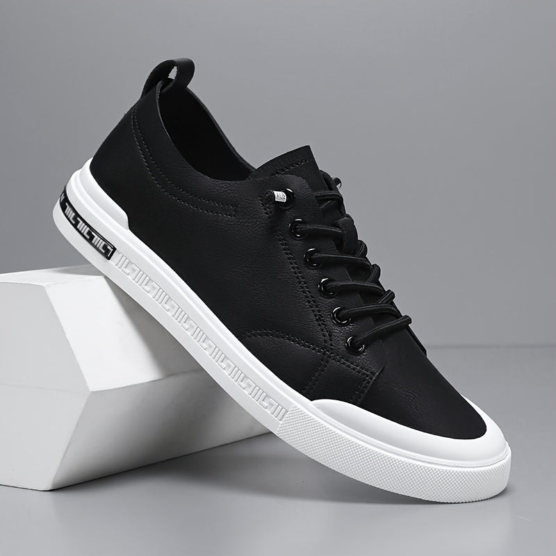 Herren Sneakers Mit Schnürung, Glattem Obermaterial, Gepolstertem Fußbett