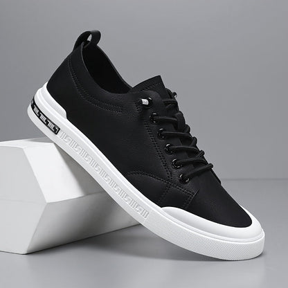 Herren Sneakers Mit Schnürung, Glattem Obermaterial, Gepolstertem Fußbett