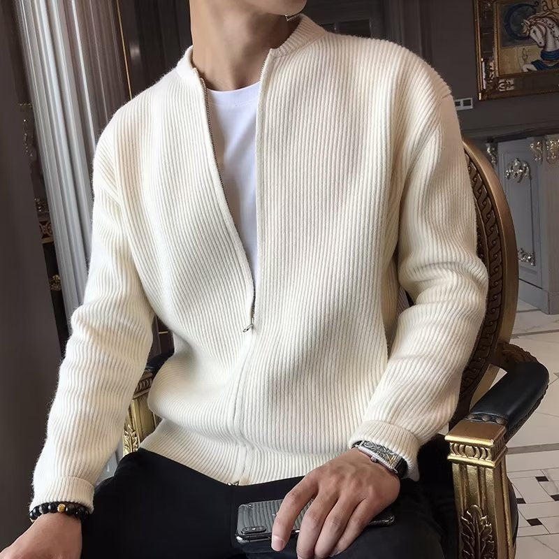 Winter Herren Cardigan Unifarben Langarm – Vielseitig für Alltag und Winter