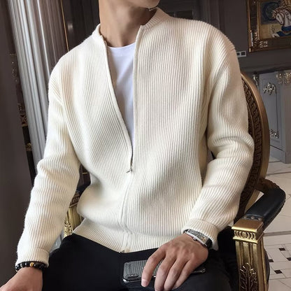 Winter Herren Cardigan Unifarben Langarm – Vielseitig für Alltag und Winter