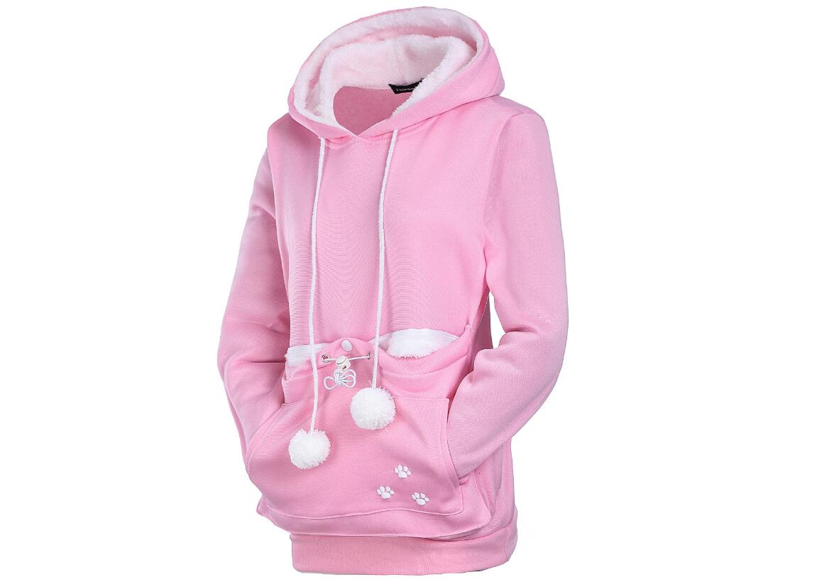 Damen-Pullover-Hoodie mit Katzen-Print und langen Ärmeln