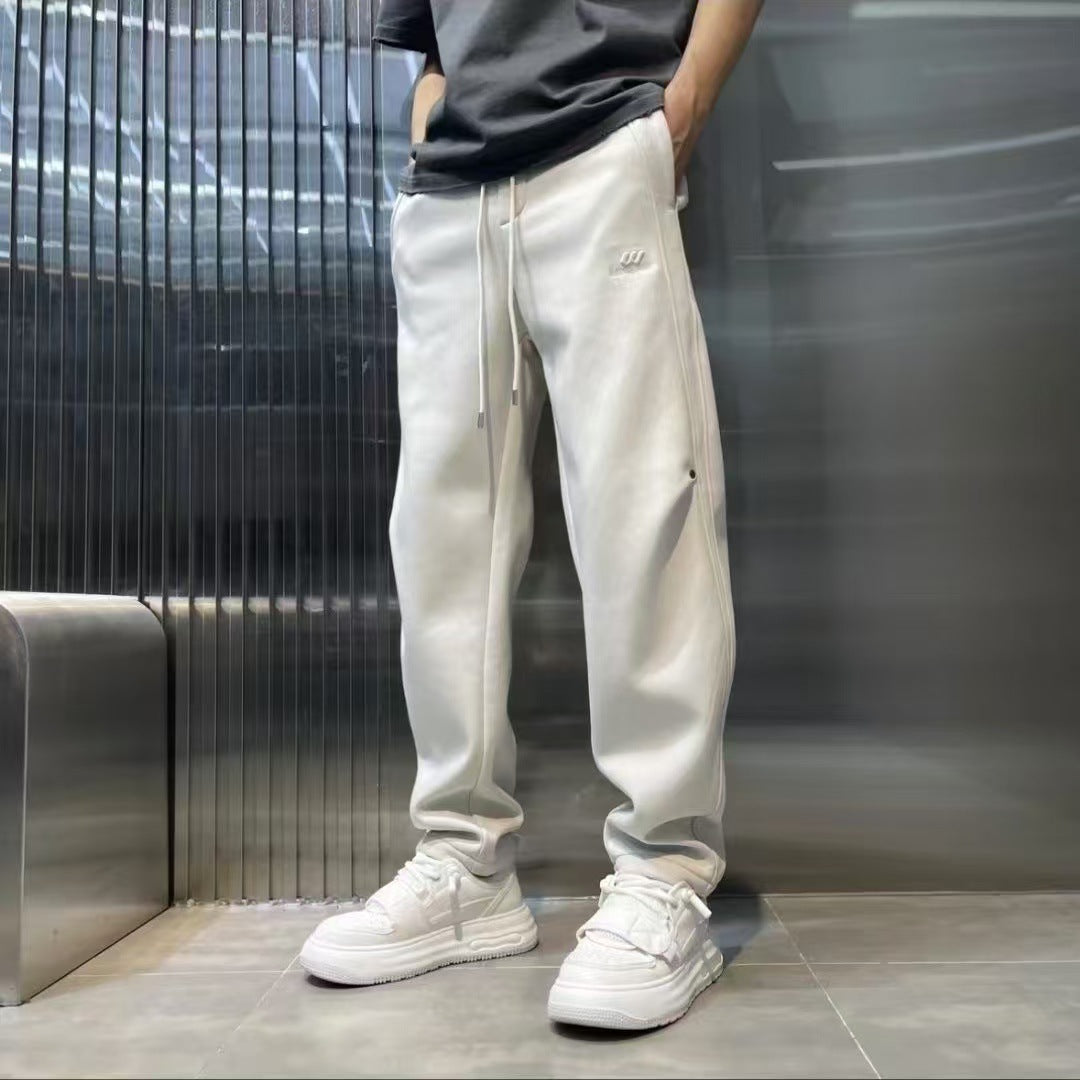 Herren-Jogginghose Mit Lockerem Schnitt, Kordelzug, Hohem Bund Und Schmal Zulaufendem Bein