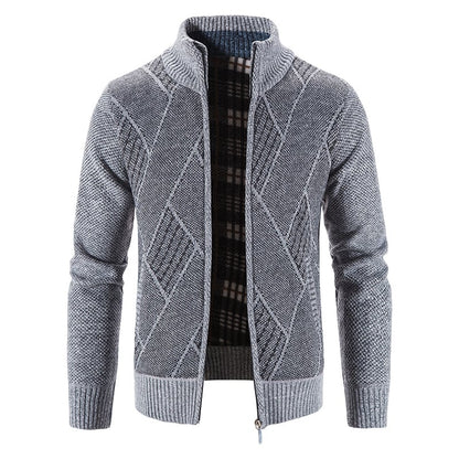 Men's Knit Cardigan Loose Fit Long Sleeve Open Design – Wool Blend