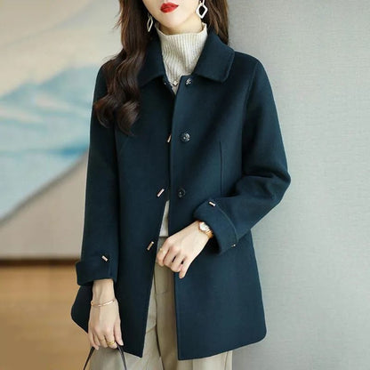 Damen Mantel für den Herbst, mittellang mit schlanker Passform und langen Ärmeln