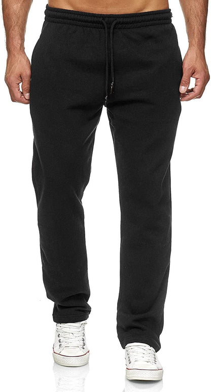 Men's Jogging Pants with Straight Leg, Microelastic Fleece Lining