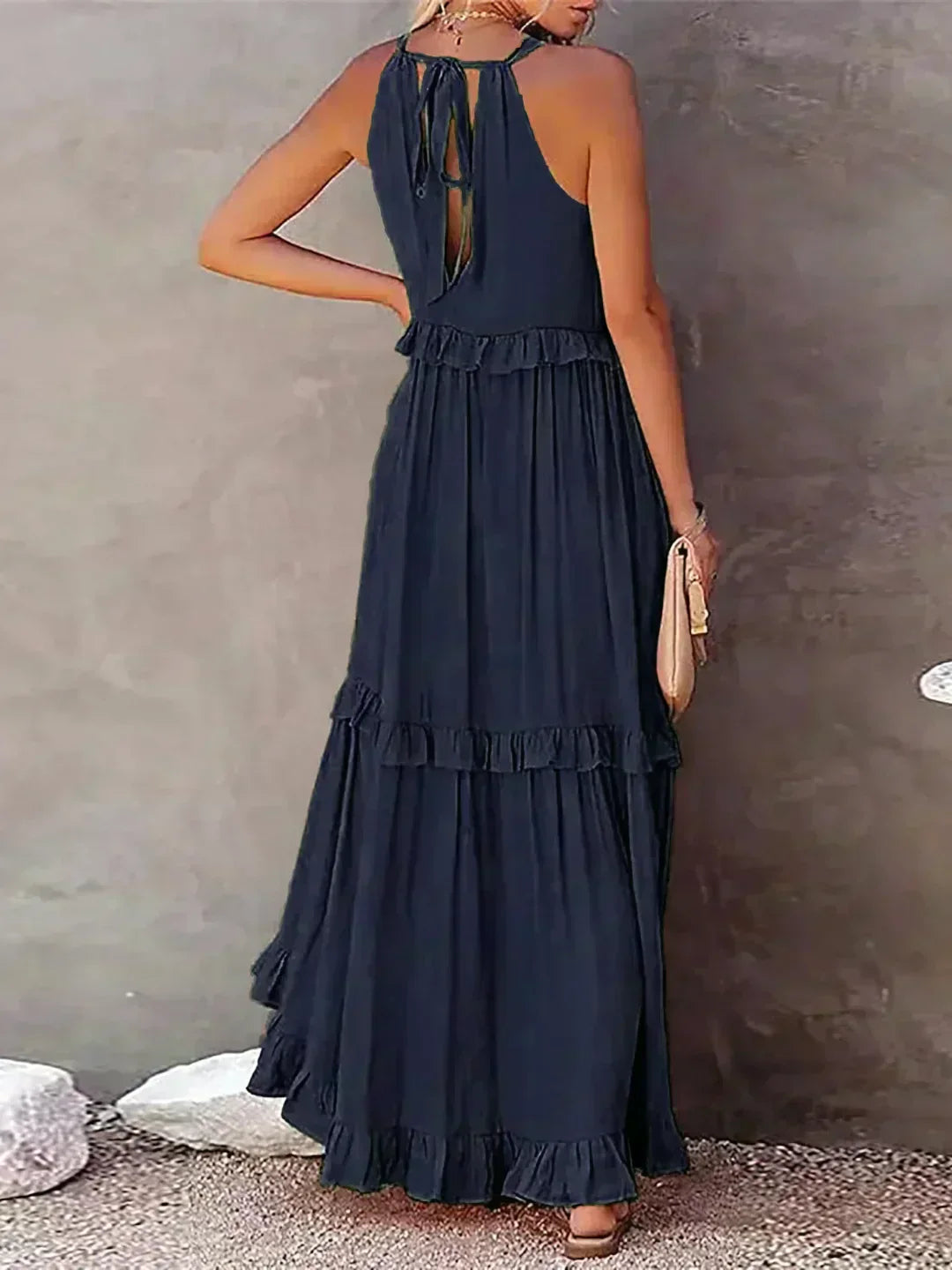 Damen Sommerkleid ohne Ärmel mit Rüschendetails