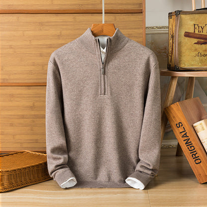 Men's Thick Knit Sweater Long Sleeve Crew Neck – Wool Blend