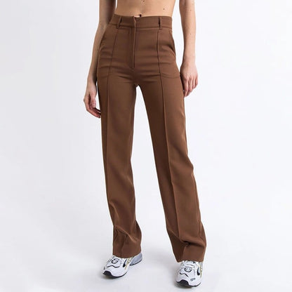Women's business trousers with high waist and straight leg – Classic style