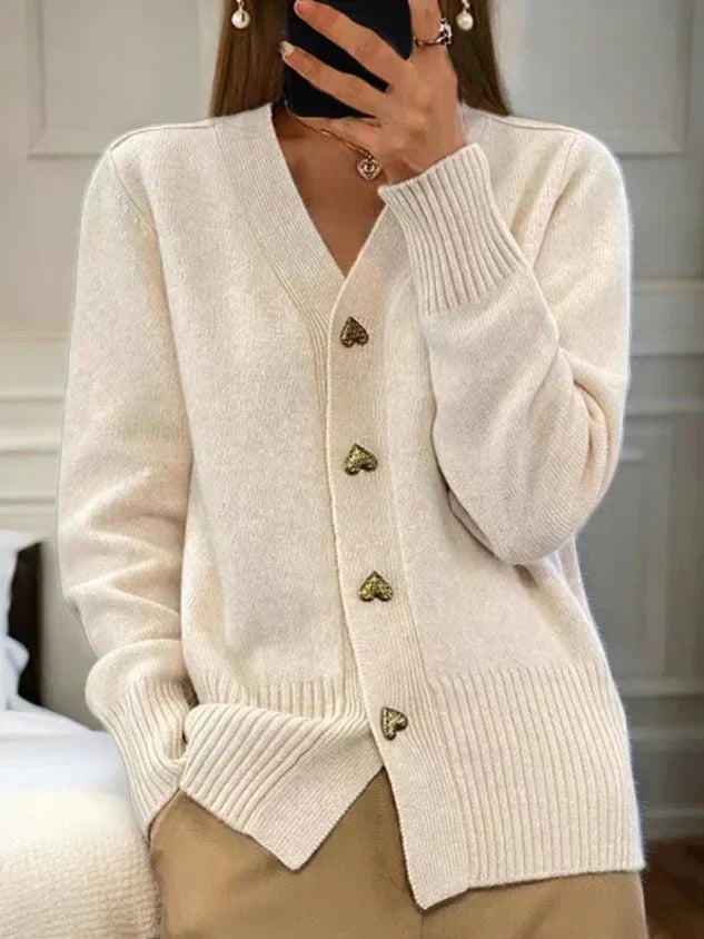 Women's Autumn Cardigan Buttons Long Sleeves Yarn Knit