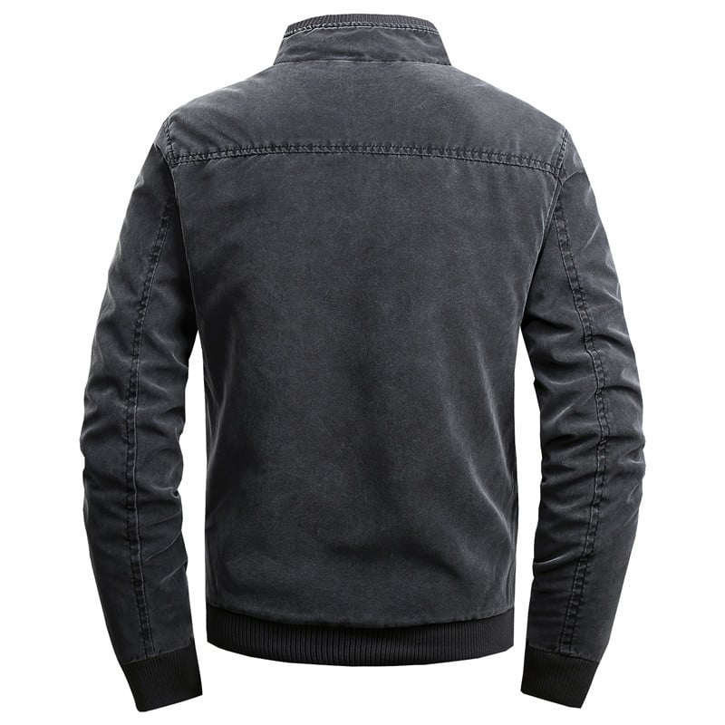 Men's winter coat with stand-up collar and zipper