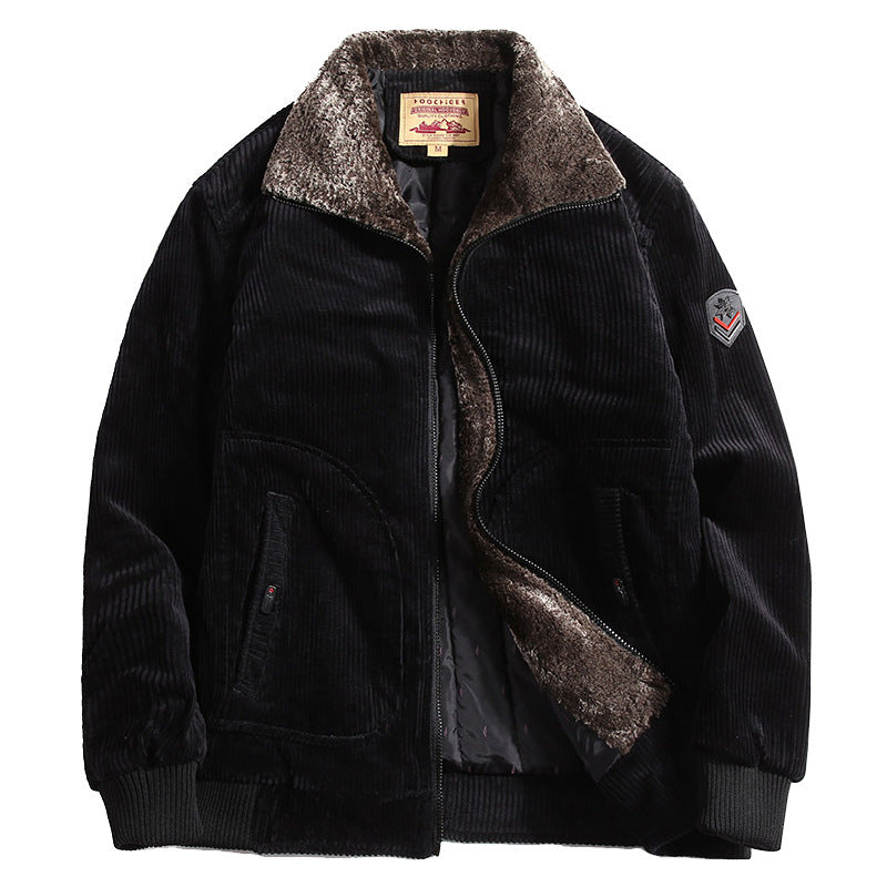 Men's winter cord jacket with cotton filling