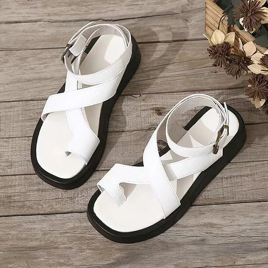 Damen-Sommersandalen Mit Verstellbaren Riemen, Offener Zehenpartie Und Leichter Sohle
