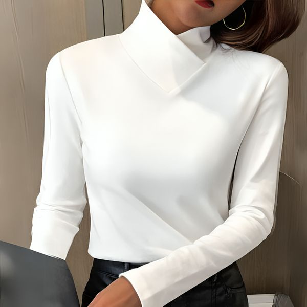 Women's Turtleneck Top with Form-Fitting Cut and Soft Finish