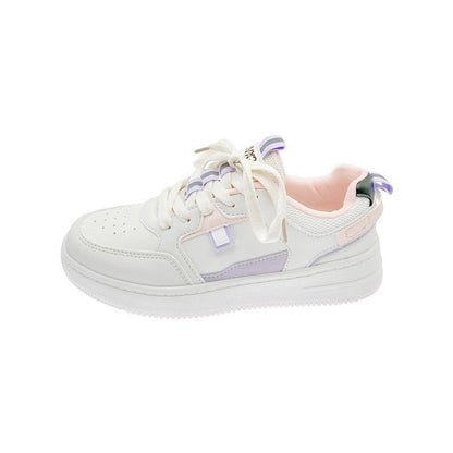 Women's sneakers with thick sole and rounded toe – PU look