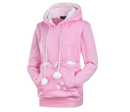 Damen-Pullover-Hoodie mit Katzen-Print und langen Ärmeln