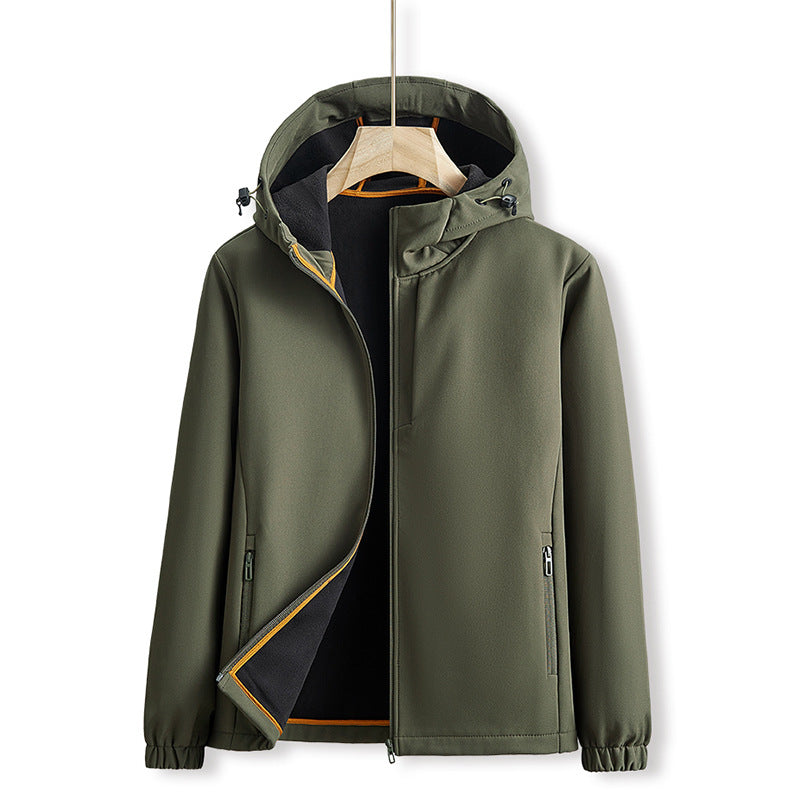 Herren Softshell Outdoorjacke für den Herbst mit Reißverschluss und Unifarbe