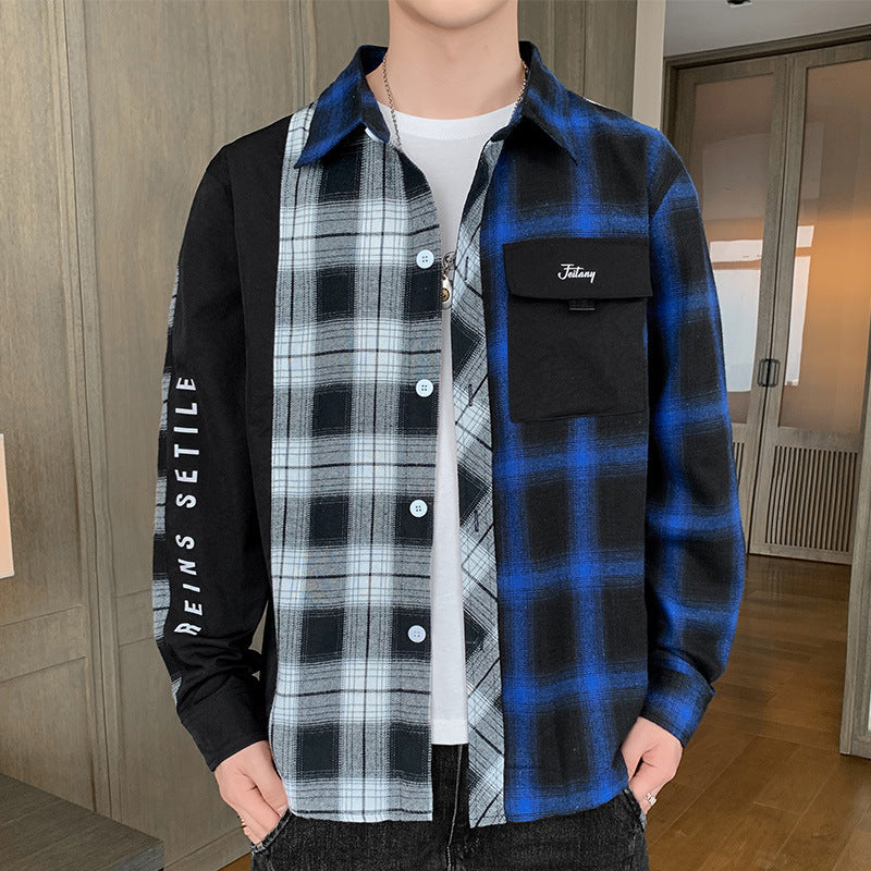 Men's Checkered Shirt Long-Sleeve Work Shirt