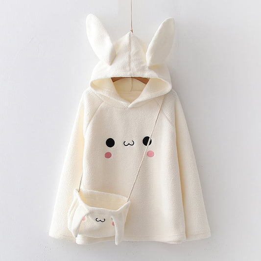 Damen Pullover Locker Bestickter Cartoon Kapuzenpullover