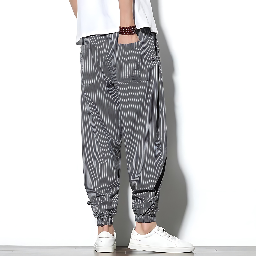 Herren Chinohose mit Geradem Bein – Kordelzug Lockerer Schnitt