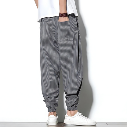 Herren Chinohose mit Geradem Bein – Kordelzug Lockerer Schnitt